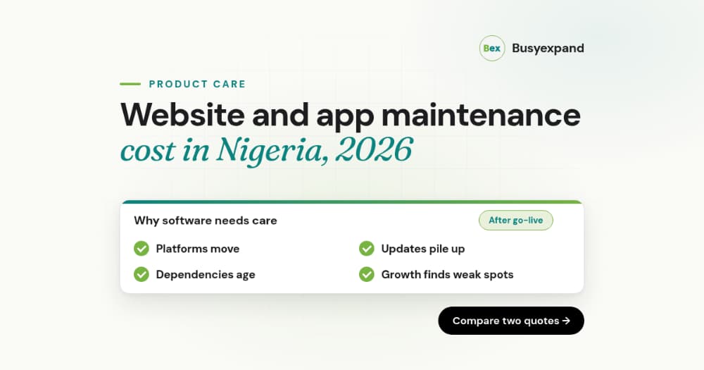 Website and App Maintenance Cost in Nigeria (2026)