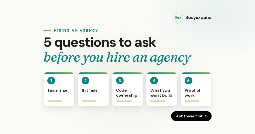 5 Questions to Ask Before You Hire Any Dev Agency (We'll Answer Them About Ourselves)