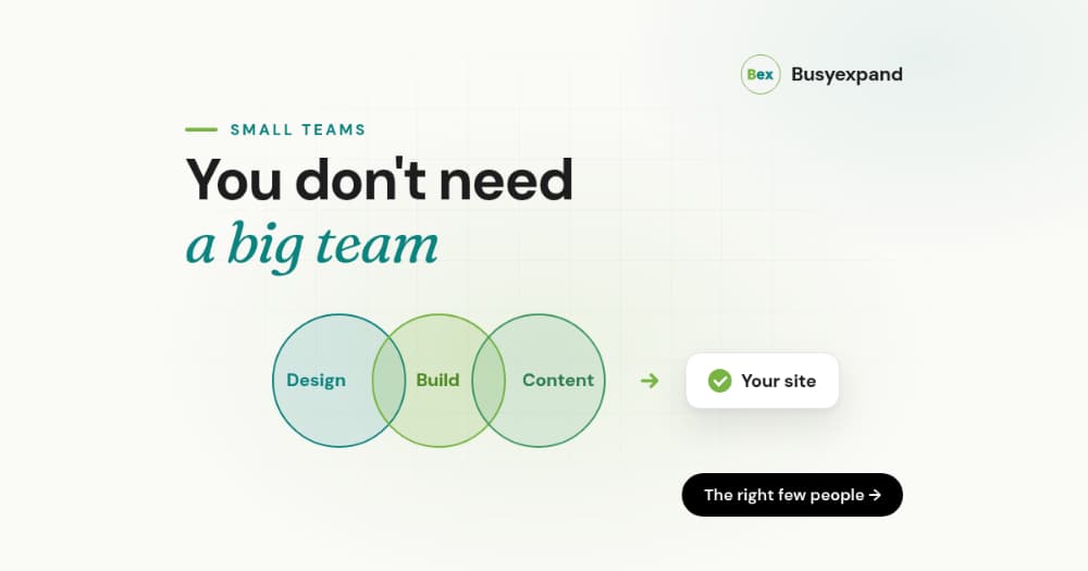 You Don't Need a Big Team to Build a Great Website. Here's What You Actually Need