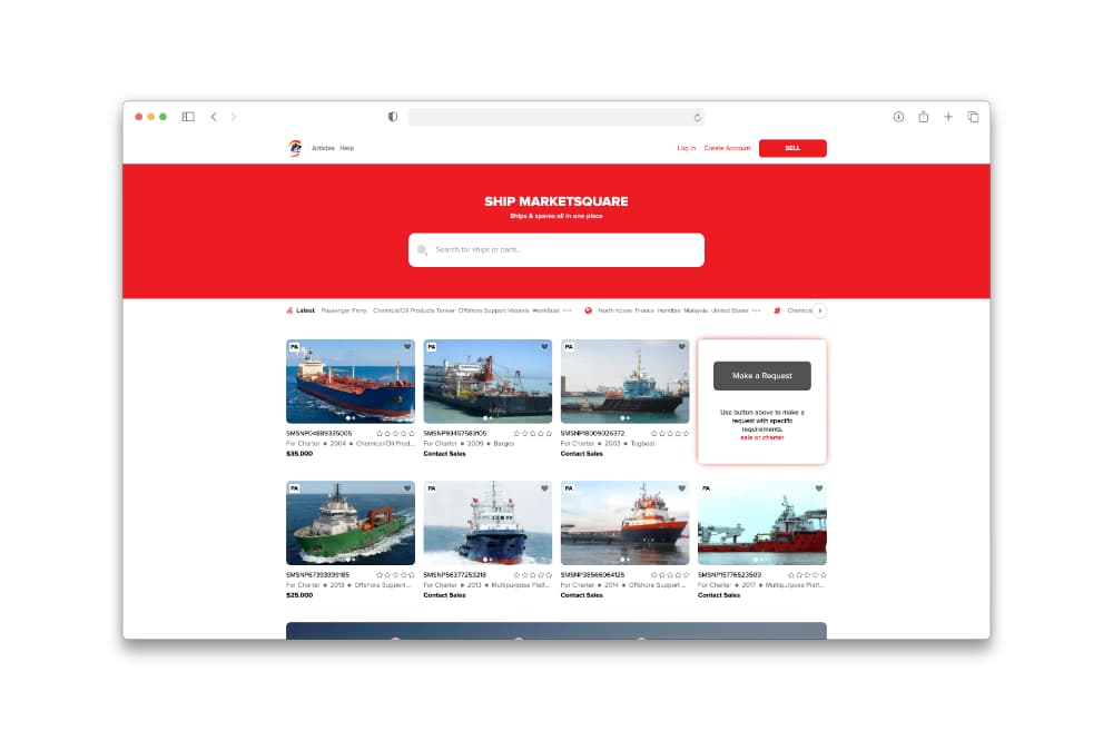 A marketplace built to make selling ships easier.